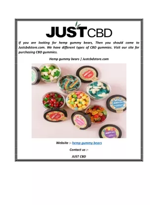 Hemp gummy bears  Justcbdstore.com
