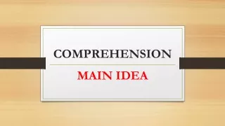 comprehension