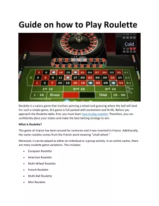 guide on how to play roulette