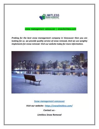 snow management vancouver snowlimitless com
