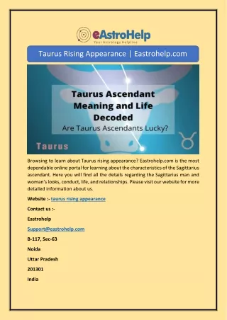 taurus rising appearance eastrohelp com