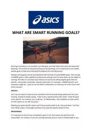 what are smart running goals