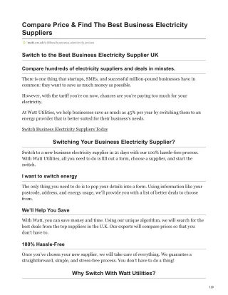 watt.co.uk-Compare Price amp Find The Best Business Electricity Suppliers