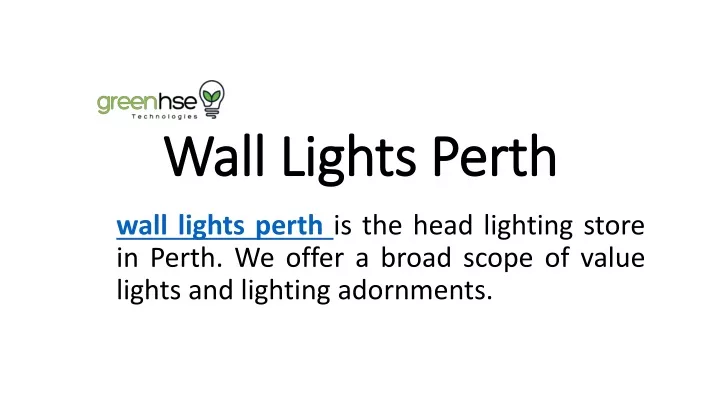 wall lights perth