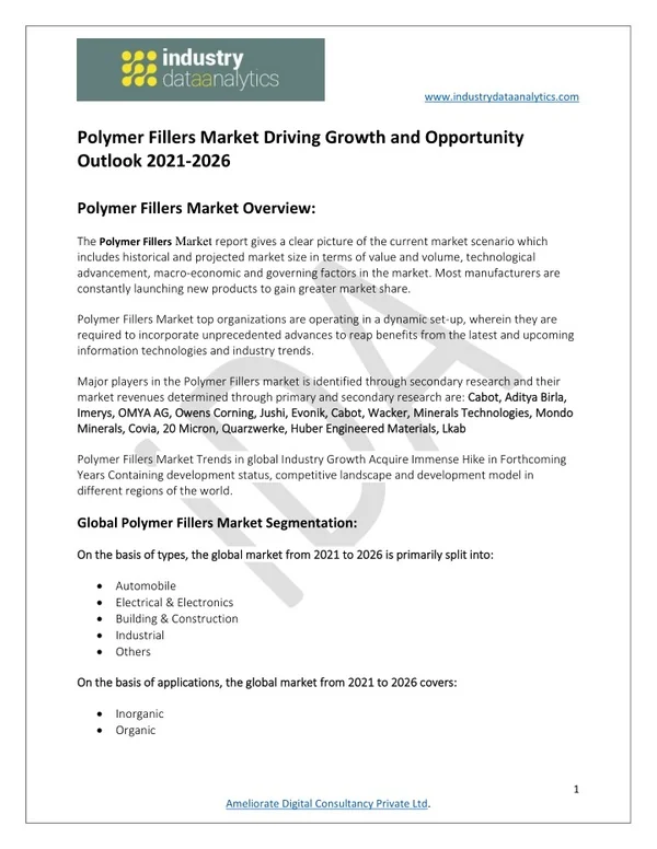 www industrydataanalytics com