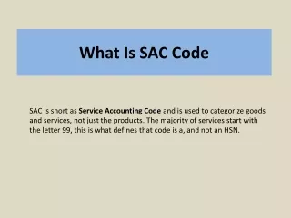 What Is SAC Code - Sac Code List