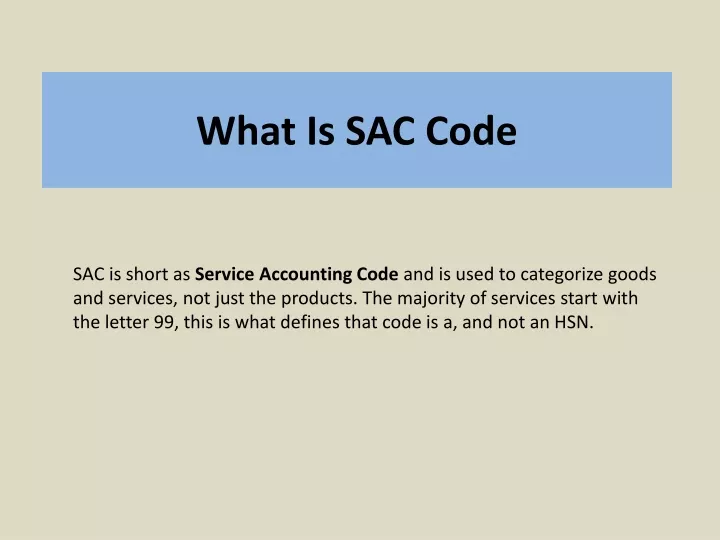 what is sac code