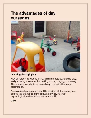 the advantages of day nurseries