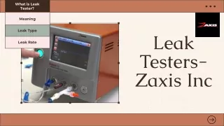 Leak Testers - Zaxis Inc