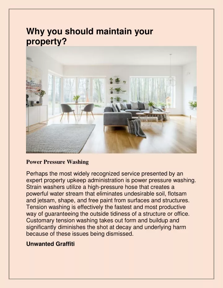why you should maintain your property