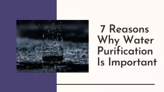 7 Reasons Why Water Purification Is Important