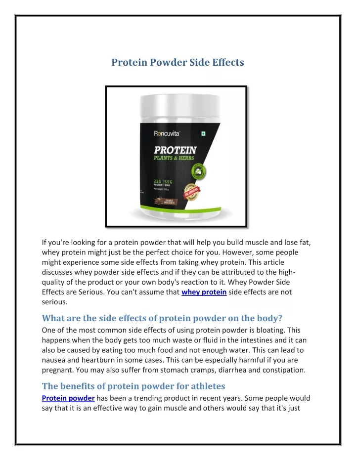 PPT Protein Powder Side Effects PowerPoint Presentation, free