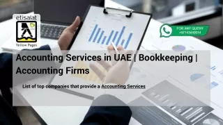 Accounting Services in UAE | Bookkeeping | Accounting Firms