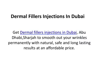 dermal fillers injections in dubai