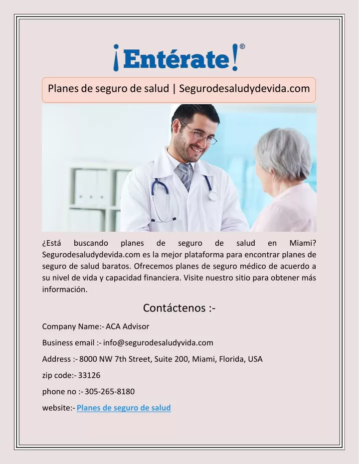 planes de seguro de salud segurodesaludydevida com