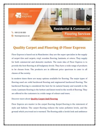 Quality Carpet and Flooring @ Floor Express