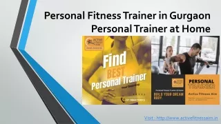 Personal Fitness Trainer Gurgaon, Personal Trainer at Home