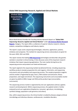 global dna sequencing research applied