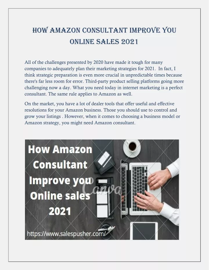 how amazon consultant improve you online sales