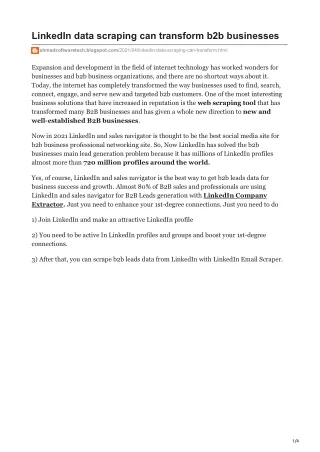 linkedin data scraping can transform