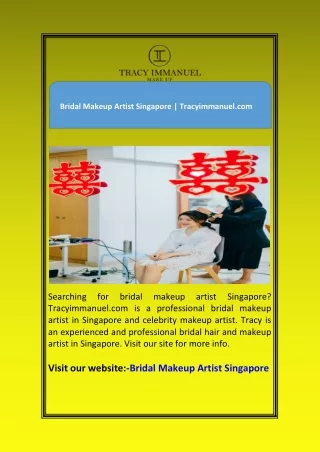 Bridal Makeup Artist Singapore | Tracyimmanuel.com