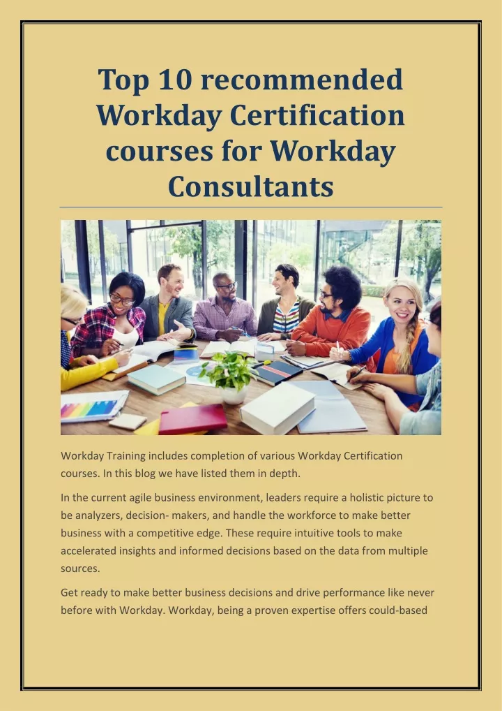 top 10 recommended workday certification courses