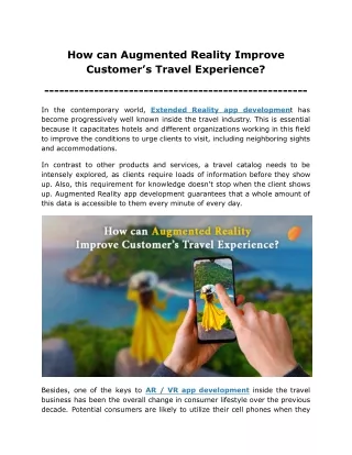 How can Augmented Reality Improve Customer’s Travel Experience_