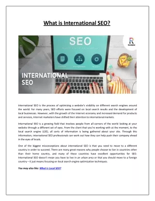 What is International SEO?