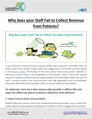 why does your staff fail to collect revenue from