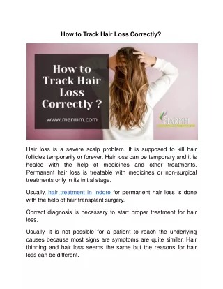 how to track hair loss correctly