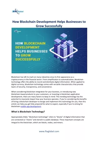 How Blockchain Development Helps Businesses to Grow Successfully