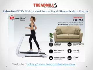 Treadmill Reviews - UrbanTrek™ TD-M3 Motorised Treadmill with Bluetooth Music Function
