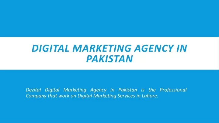digital marketing agency in pakistan
