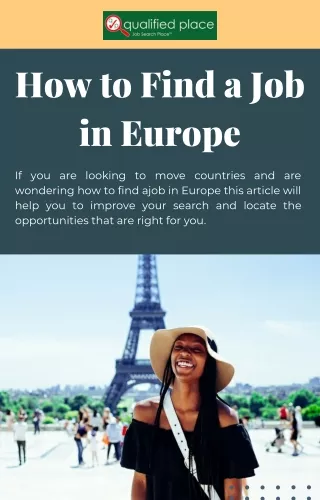 How to Find a Job in Europe