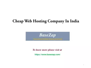 Cheap Web Hosting Company In India