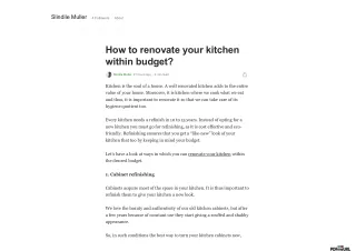 How to renovate your kitchen within budget?