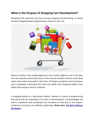 what is the purpose of shopping cart development