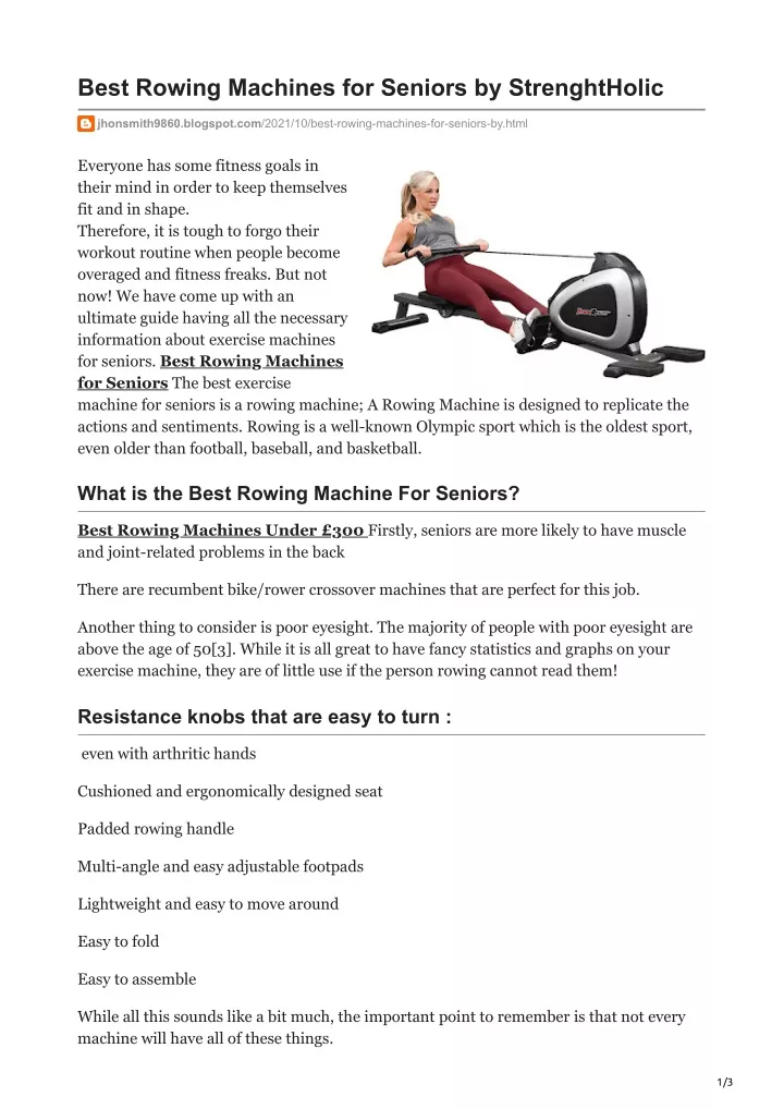best rowing machines for seniors by strenghtholic