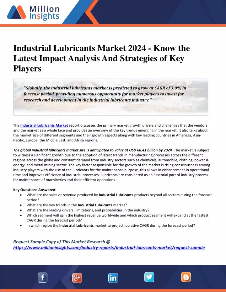 industrial lubricants market 2024 know the latest