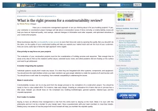 What is the right process for a constructability review?