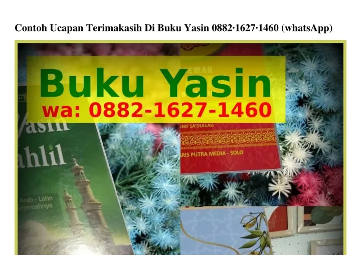 contoh ucapan terimakasih di buku yasin 0882 1627