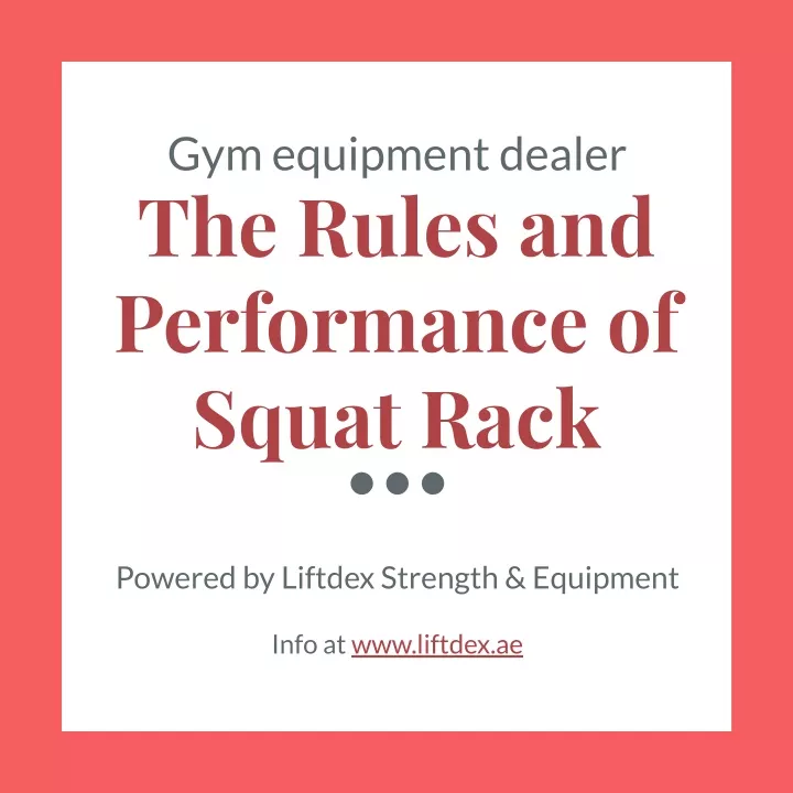 gym equipment dealer the rules and performance