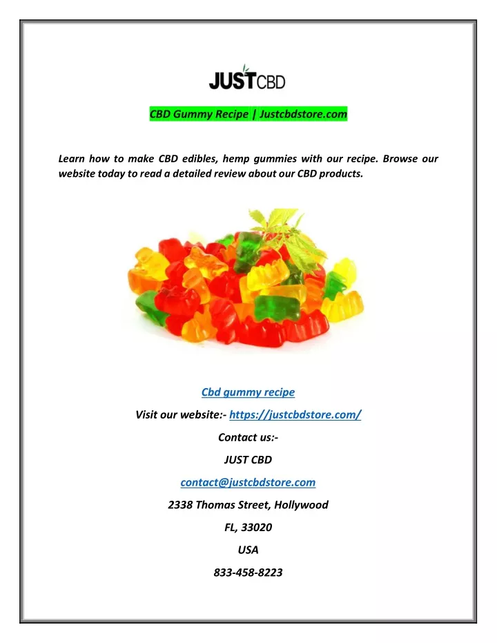 cbd gummy recipe justcbdstore com