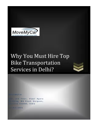 We Provide Verified Bike Transportation Services in Delhi