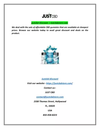 justcbd discount justcbdstore com