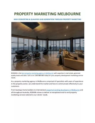 Property Marketing Melbourne