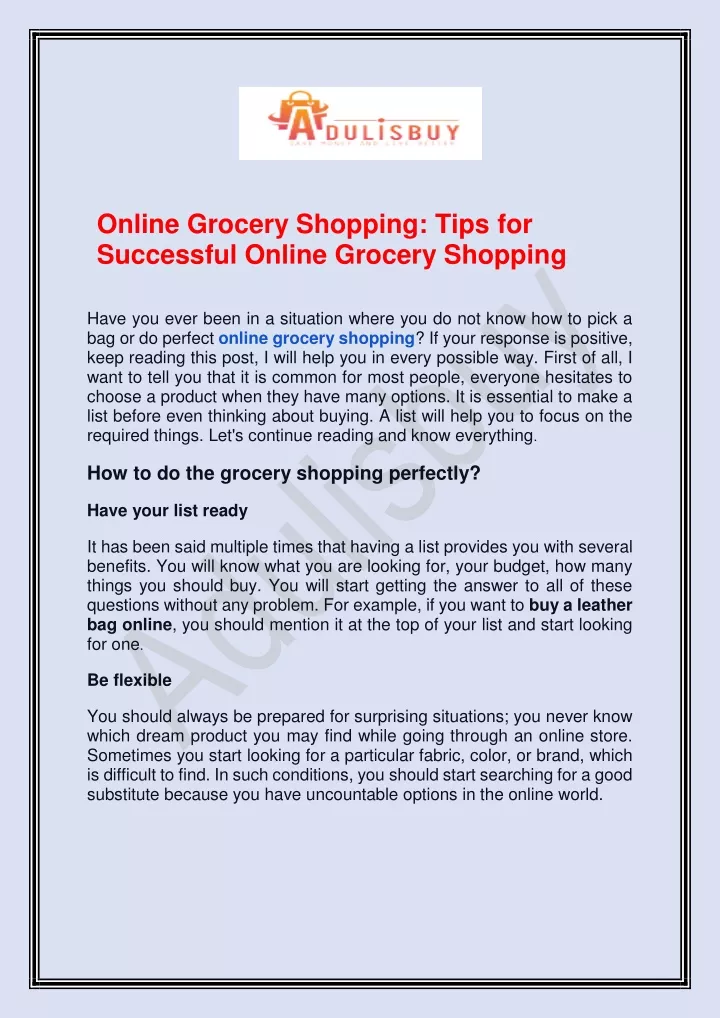 online grocery shopping tips for successful