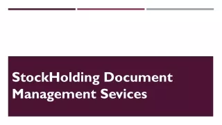 stockholding document management sevices