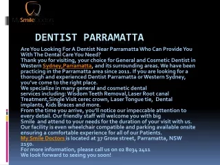 Dentist Parramatta NSW | My Smile Doctors | Call Now