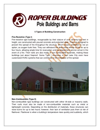 5 types of building construction
